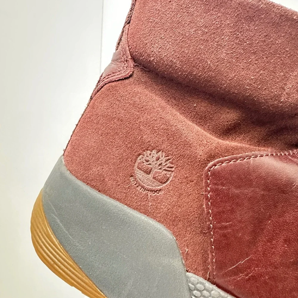 Timberland Kiri Up Waterproof Hiker Boots Burgundy Leather Suede Womens 8.5‎